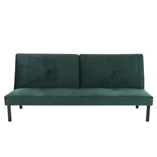 LYNN Banquette clic clac 3 places - Tissu vert - L 190 x P 92 x H 87 c
