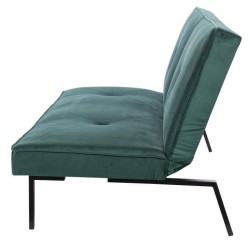 LYNN Banquette clic clac 3 places - Tissu vert - L 190 x P 92 x H 87 cm