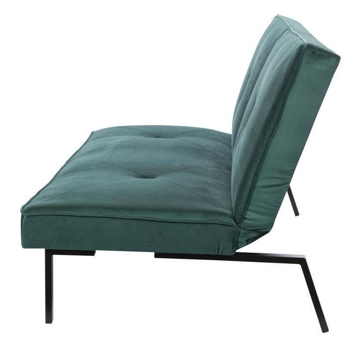 LYNN Banquette clic clac 3 places - Tissu vert - L 190 x P 92 x H 87 c