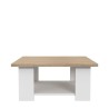 Table basse PILVI - Blanc et chene sonoma - Contemporain - L 67 x P 67 x H 31 cm