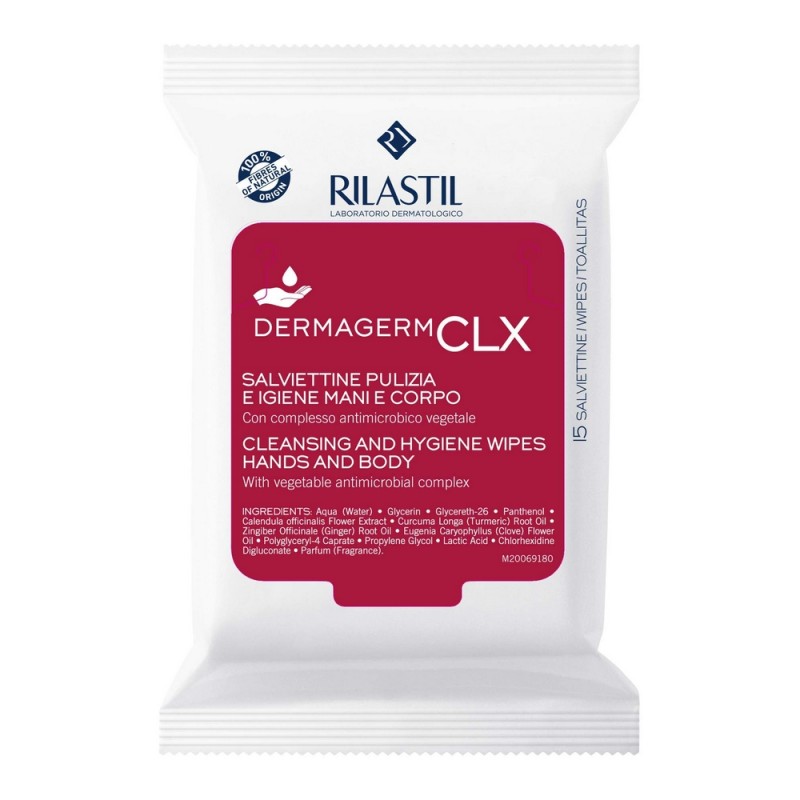 Lingettes Désinfectantes Rilastil Dermagen CLX 15 Unités