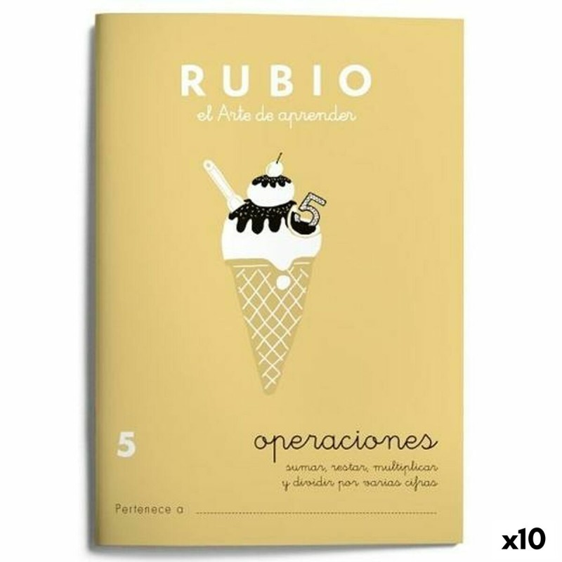 Cahier de maths Rubio  Nº 5 A5 Espagnol 20 Volets (10 Unités)