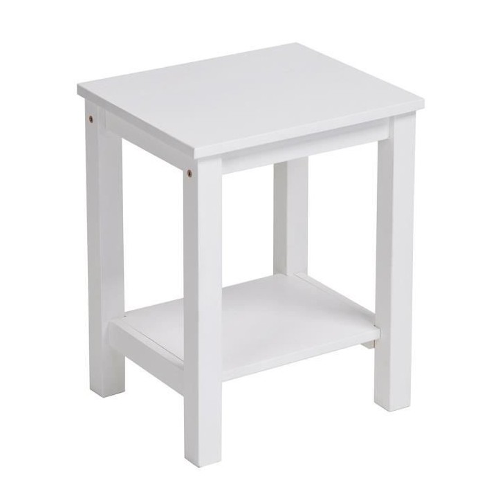 SLUGHORN Lot de 2 chevets en bois pin massif contemporain blanc - L 38