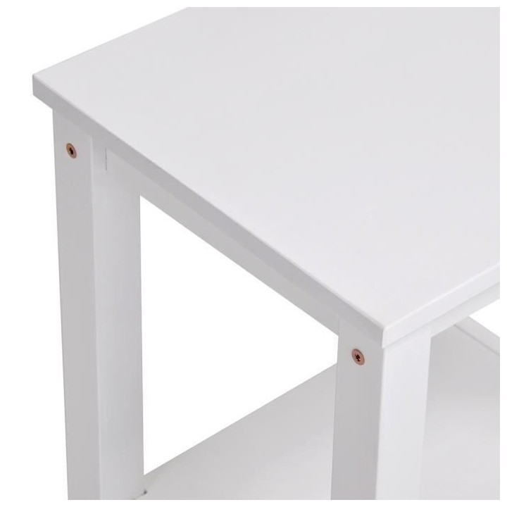 SLUGHORN Lot de 2 chevets en bois pin massif contemporain blanc - L 38