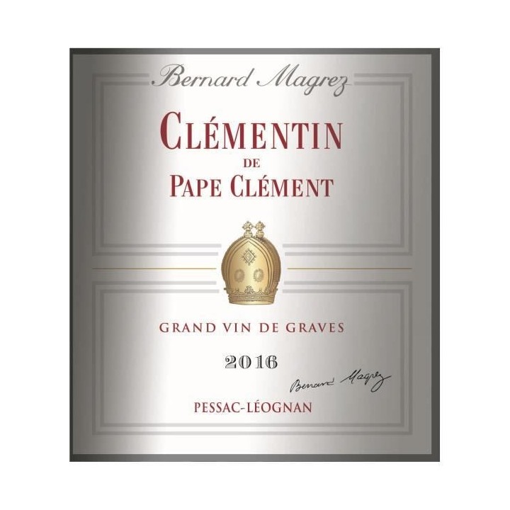 Clémentin de Pape Clément 2016 Pessac-Léognan - Vin rouge de Bordea