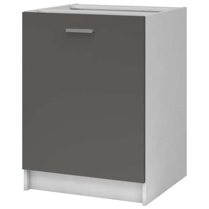 EXTRA Meuble bas de cuisine - 1 Porte - L 60 x P 60 x H 82 cm - Taupe