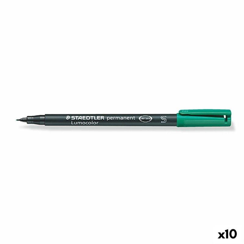 Marqueur permanent Staedtler Lumocolor 313-5 S Vert (10 Unités)