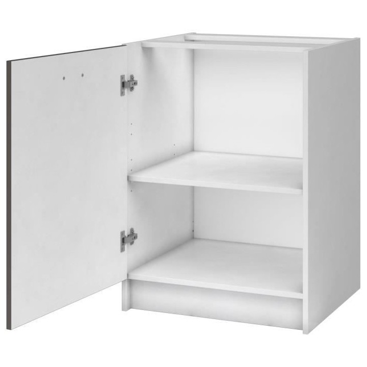 EXTRA Meuble bas de cuisine - 1 Porte - L 60 x P 60 x H 82 cm - Taupe