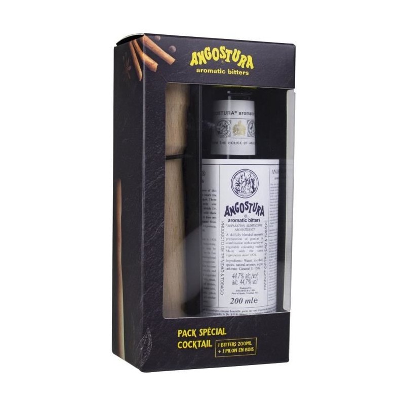 Coffret Angostura Bitter + Pilon - Aromatic Bitter cocktails - Trinidad & Tobago - 44,7%vol - 20cl