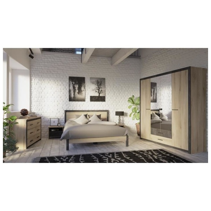 Commode 6 tiroirs Colorado - Décor Chene Kornberg - L 129,1 x H 77,1