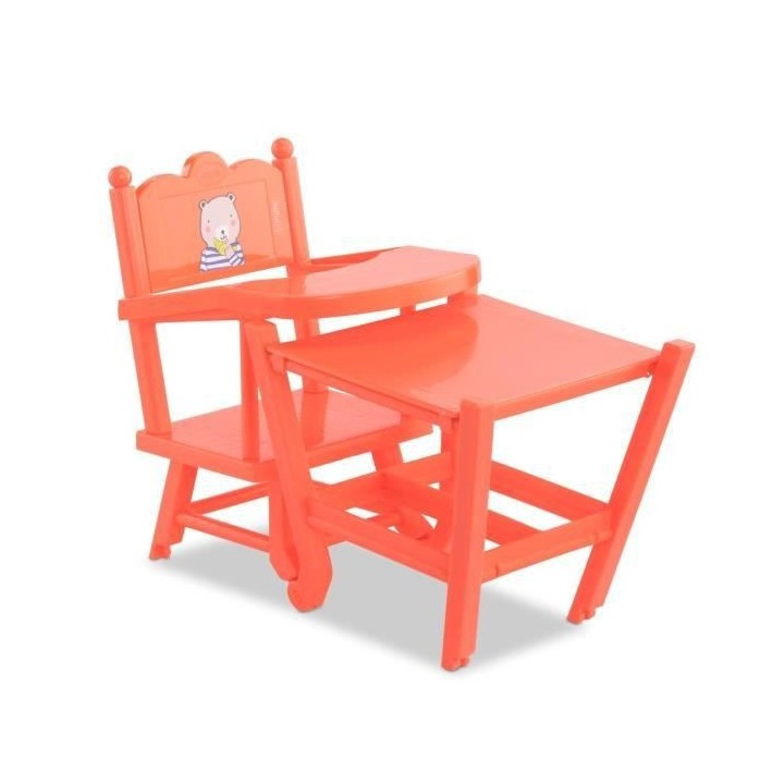 COROLLE - Chaise haute corail - pour poupon 36 et 42cm - des 3 ans