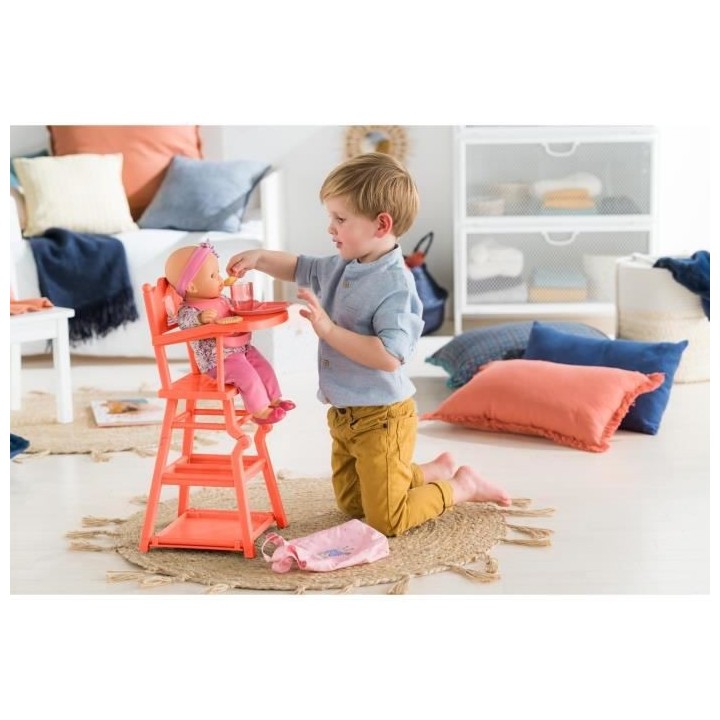 COROLLE - Chaise haute corail - pour poupon 36 et 42cm - des 3 ans