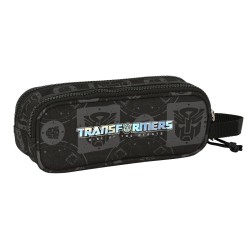 Trousse Fourre-Tout Double Transformers Noir 21 x 8 x 6 cm