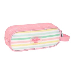 Trousse Fourre-Tout Double BlackFit8 Globitos Rose 21 x 8 x 6 cm