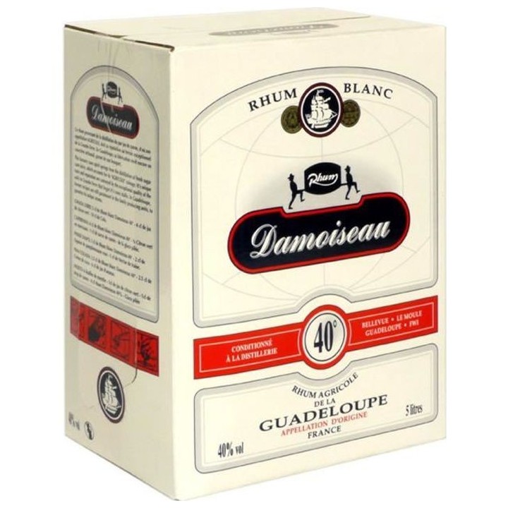 Rhum Damoiseau - Rhum agricole blanc - Guadeloupe - 40%vol - BIB 500cl