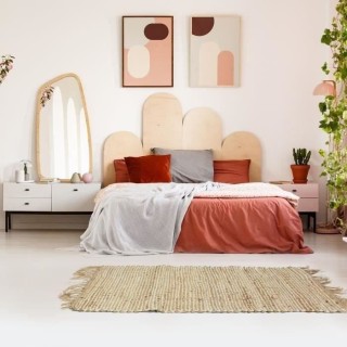 INDIRA Tapis de salon ou chambre - Jute et coton - 120x170 cm - Nature