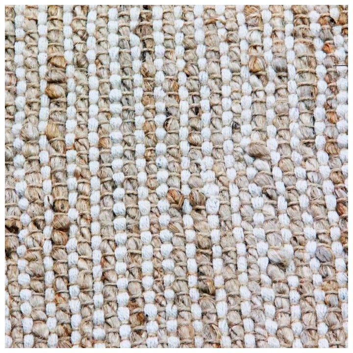 INDIRA Tapis de salon ou chambre - Jute et coton - 120x170 cm - Nature