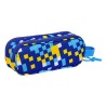 Trousse Fourre-Tout Double Sonic Speed Bleu 21 x 8 x 6 cm