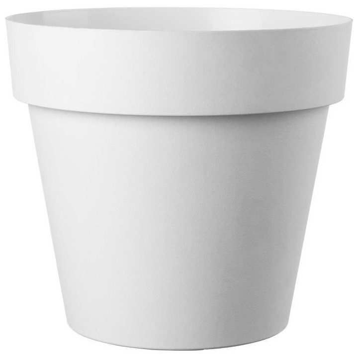 DEROMA - pot de fleurs rond like bianco - 26cm - coloris blanc