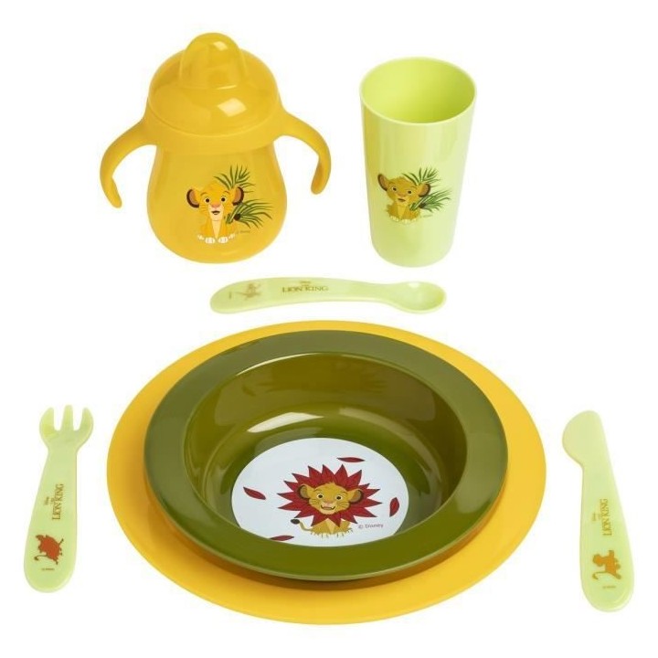 DISNEY Le Roi Lion Coffret repas 3 pieces : assiettes, bol et gobelet