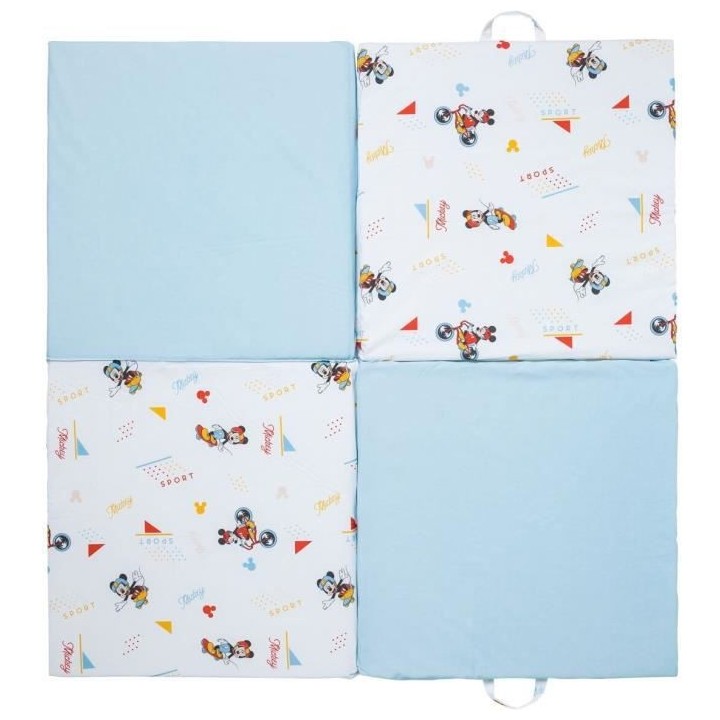 Tapis calin 2 en 1 DISNEY MICKEY SPORT - Coton/Polyester - 60 x 60 x 5