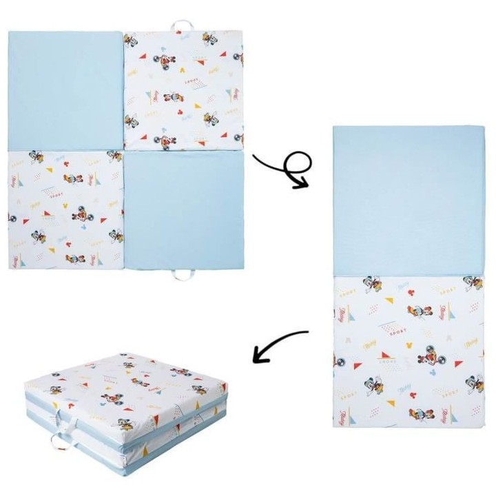 Tapis calin 2 en 1 DISNEY MICKEY SPORT - Coton/Polyester - 60 x 60 x 5