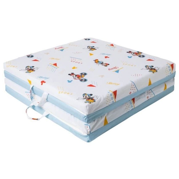 Tapis calin 2 en 1 DISNEY MICKEY SPORT - Coton/Polyester - 60 x 60 x 5