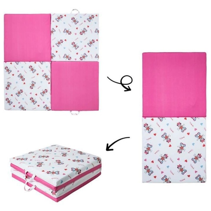 Tapis calin 2 en 1 DISNEY MINNIE SPORT - Coton/Polyester - 60 x 60 x 5