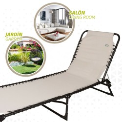 Chaise longue Aktive Crème 190 x 32 x 58 cm