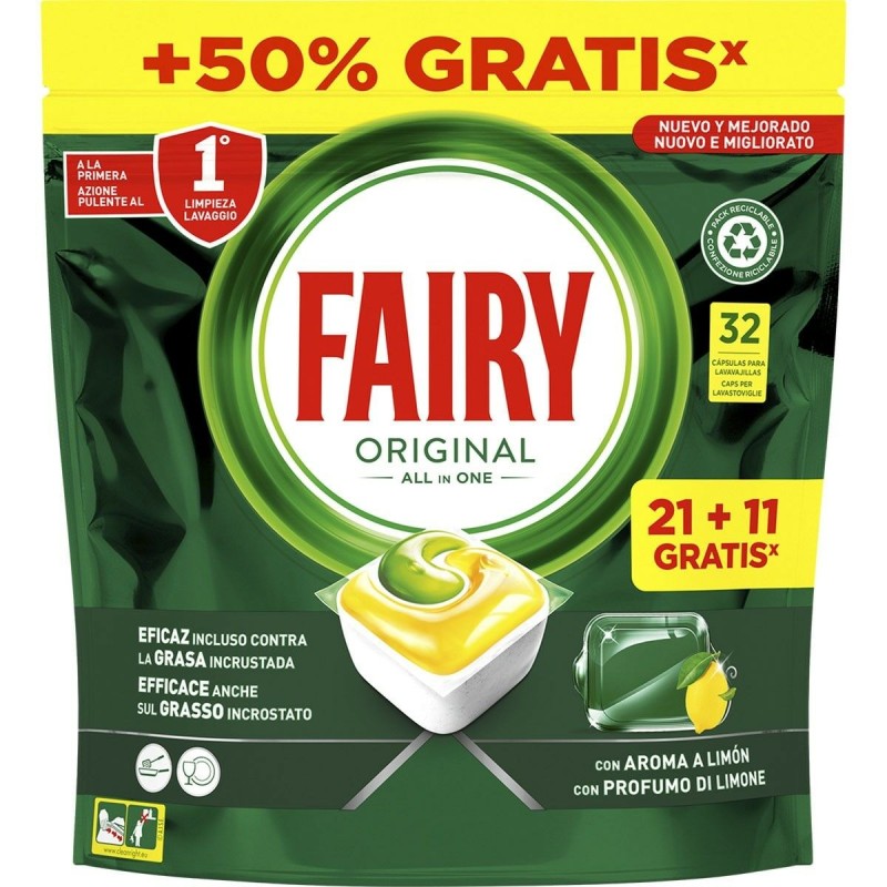 Tablettes pour Lave-vaisselle Lemon Fairy 32 Unités