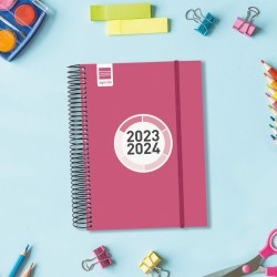 Agenda Finocam Espir Color Scolaire 2023-2024 Rose 15,5 x 21,2 cm