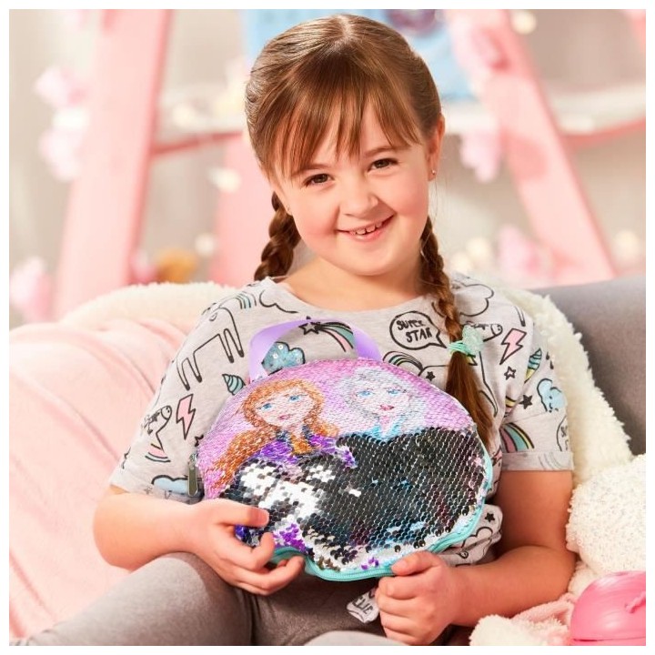 La Reine des Neiges - Coussin a secrets avec sequins et accessoires