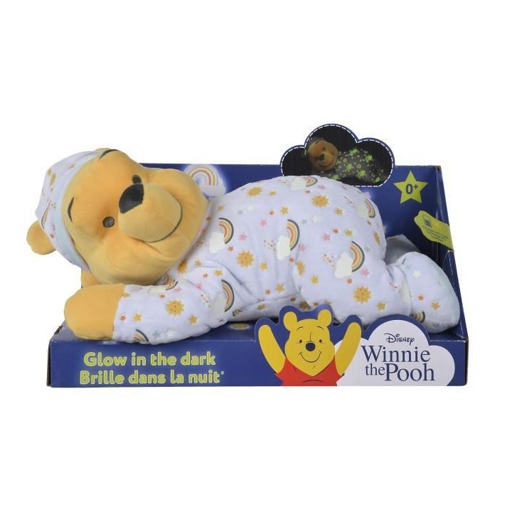 Disney Peluche Winnie 'Brille dans la nuit' (L30cm x L18cm x H26cm)