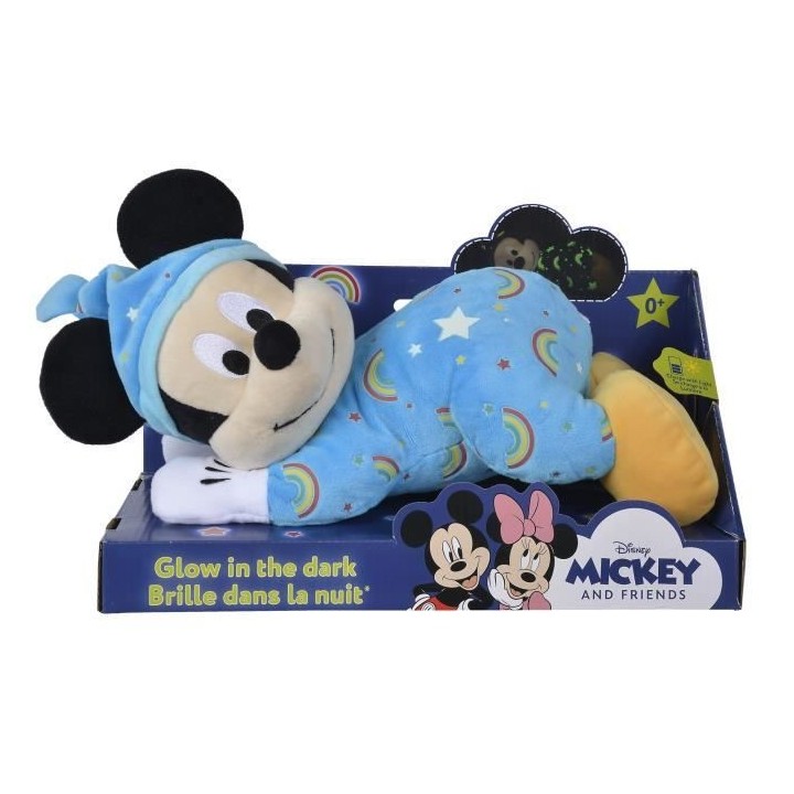Disney Peluche Mickey 'Brille dans la nuit' Bleu (L30cm x L18cm x H26c