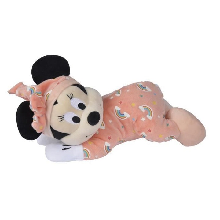 Disney Peluche Minnie 'Brille dans la nuit' Rose - L 30 x P 18 x H 26