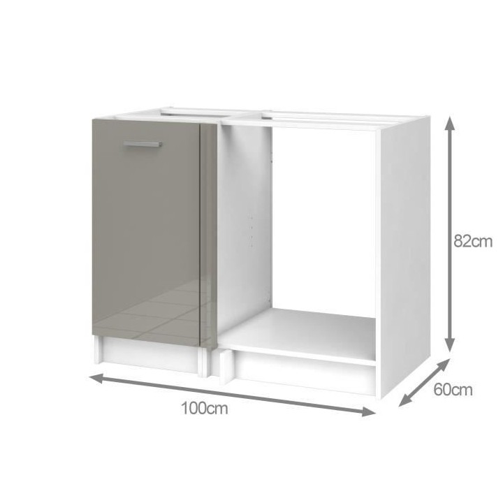 EXTRA - Meuble d'Angle de cuisine L 100cm - Truffe Laqué