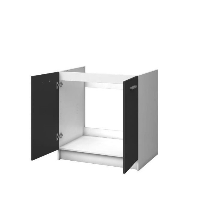 EXTRA - Meuble Evier de cuisine 80cm - Gris Mat