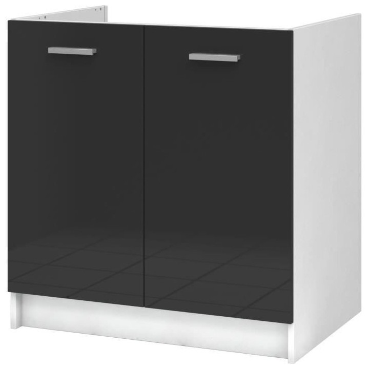 EXTRA - Meuble Evier de cuisine L 80cm - Gris Laqué