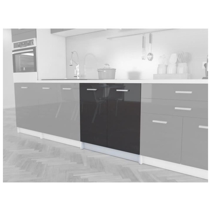 EXTRA - Meuble Evier de cuisine L 80cm - Gris Laqué