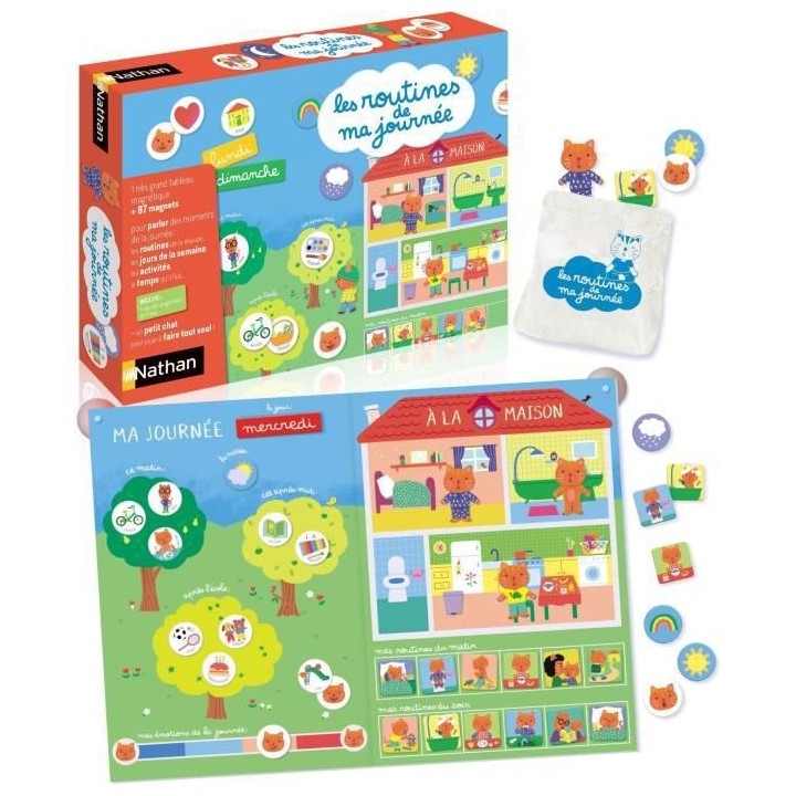 Nathan Les routines de ma journée, calendrier magnétique