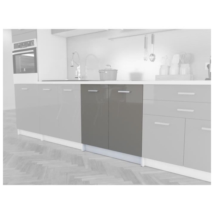 EXTRA - Meuble Evier de cuisine L 80cm - Truffe Laqué