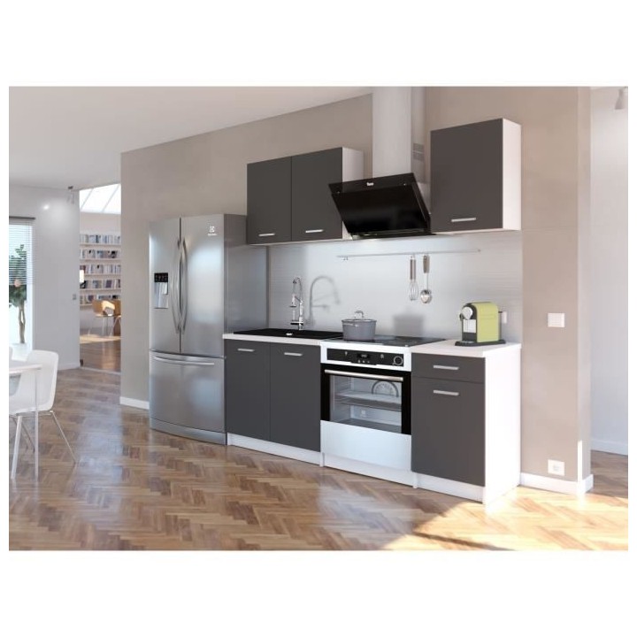 EXTRA - Cuisine complete L 180cm - 4 éléments -Gris Mat