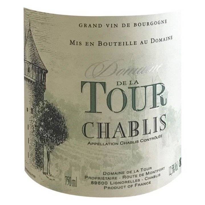 Domaine de la Tour 2020 Chablis - Vin blanc de Bourgogne