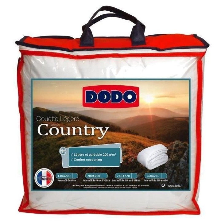 DODO Couette légere Country - 220 x 240 cm - Blanc