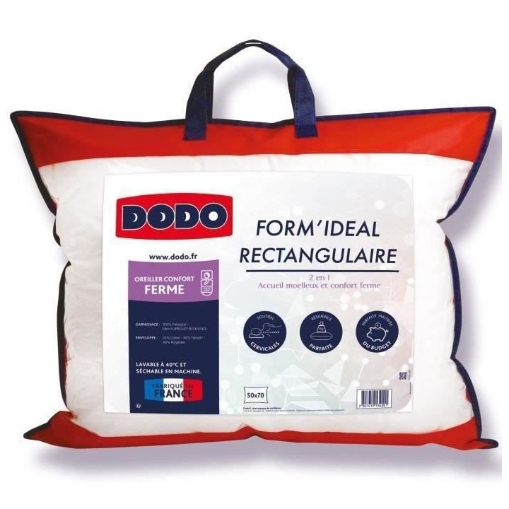 DODO - Oreiller Form'idéal - 50 x 70 cm - Garnissage 100% polyester t