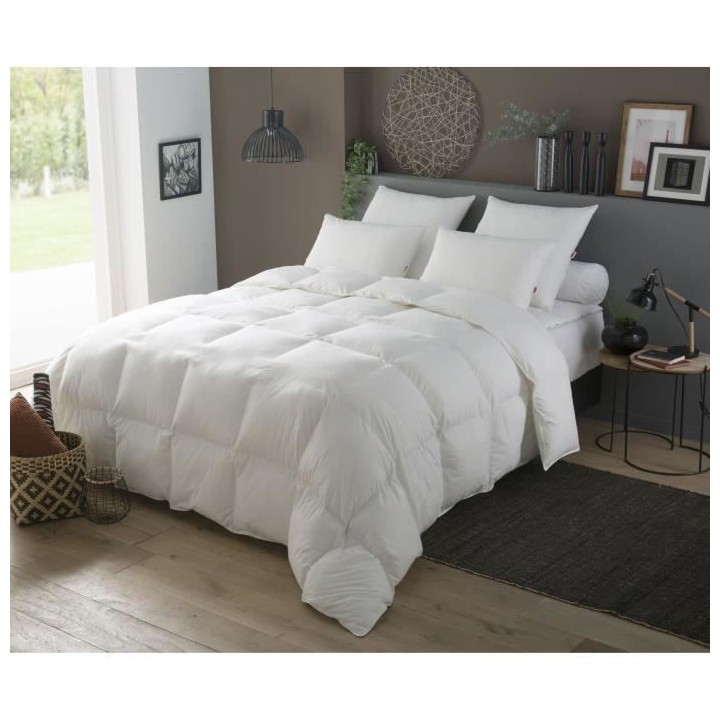Couette Duvet - 240 x 260 cm - Tempérée - 70% Plumettes 30% Duvet Oi
