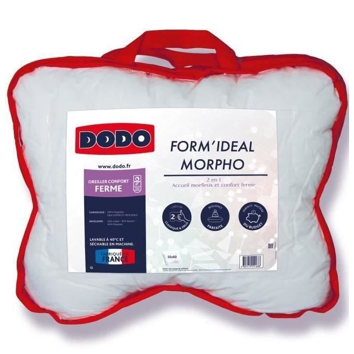 DODO - Oreiller Form'idéal Morpho - 50 x 60 cm - Garnissage 100% poly