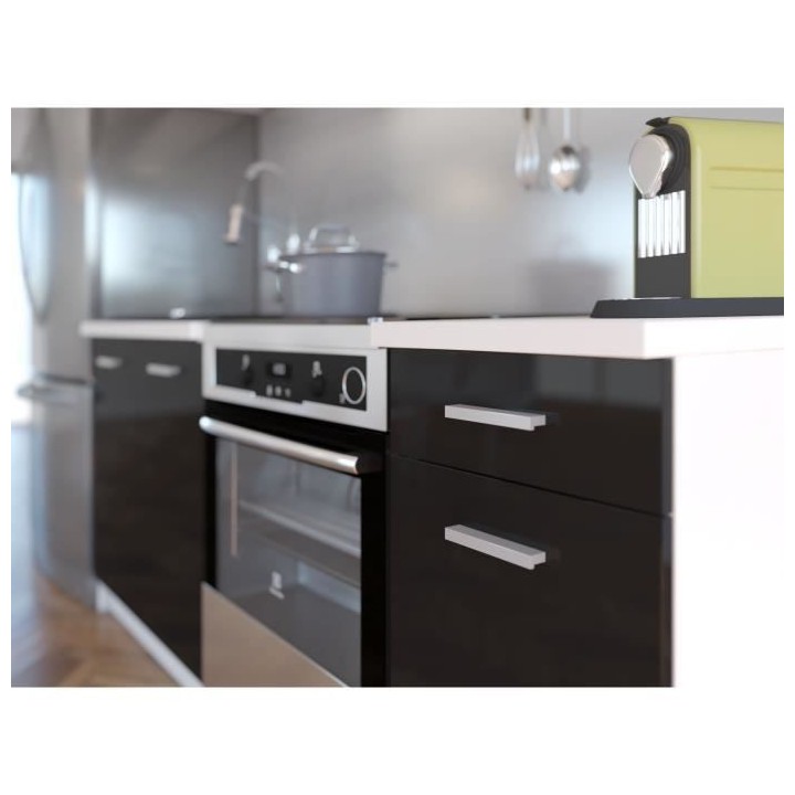 EXTRA - Cuisine complete L 180cm - Noir Laqué