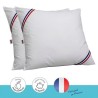 DODO Lot de 2 oreillers Tendance - 60 x 60 cm - Garnissage 100% Polyester fibre creuse siliconée - Blanc