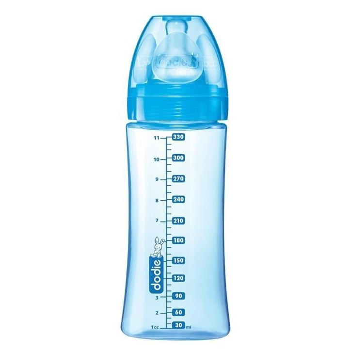 Dodie Biberon Initiation+ Anti-Coliques 3 Vitesses +6m Bleu Pompier 33